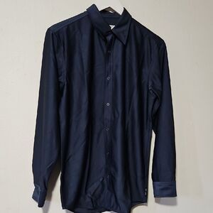 ARMANI EXCHANGE Blue Dress Shirt with Long Sleeves